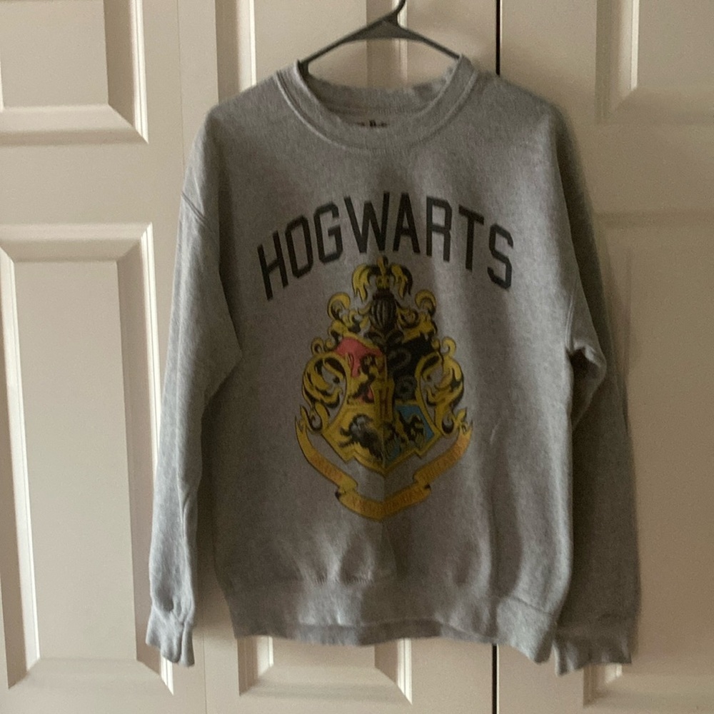 Harry Potter Hogwarts sweatshirt unisex medium gray graphics Y2K childhood fav